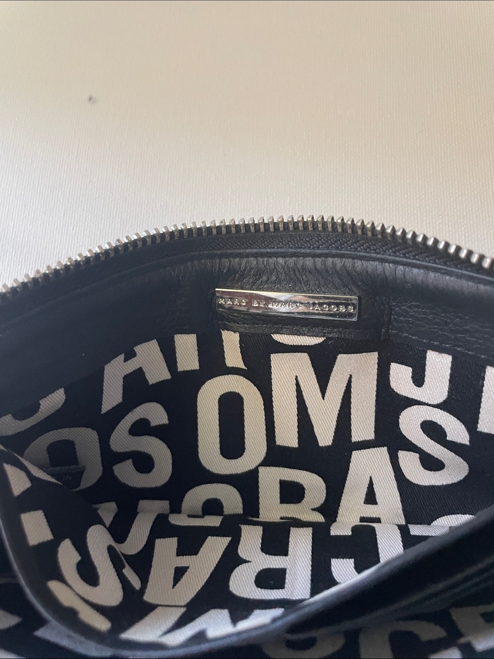 Marc Jacobs Black Leather Zip Wallet with Turn-Lock Accents - Flaws Present - Picture 5 of 12